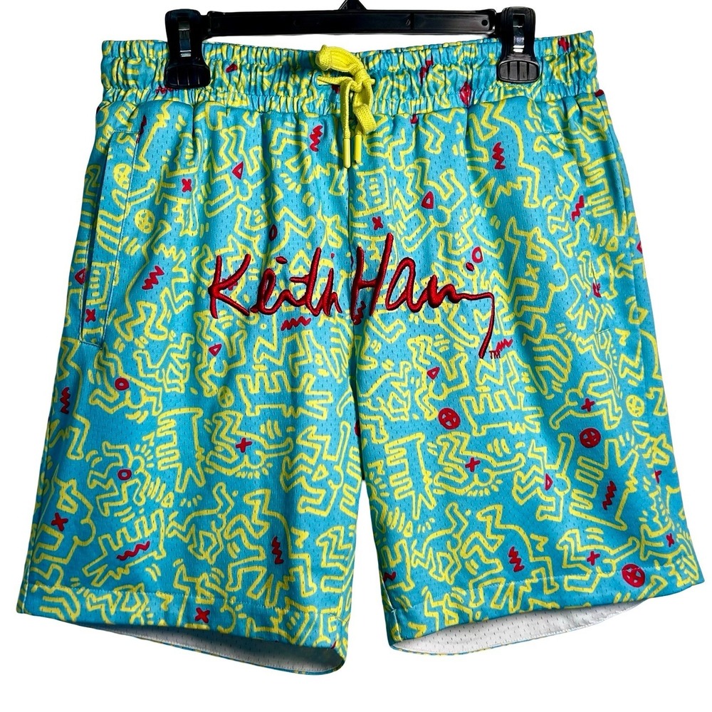 Keith Haring x Shoe Palace Mesh Basketball Shorts Size Large Pop Art Streetwear